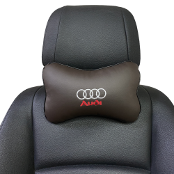 Подушка под шею коричневая с вышивкой 