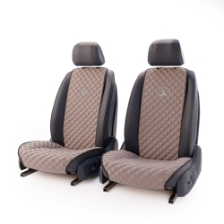 Комплект передних бежевых накидок с вышивкой 