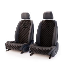 Комплект передних черных накидок с вышивкой 